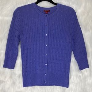 Merona Button-up Cardigan Sweater 3/4 Sleeves Sm